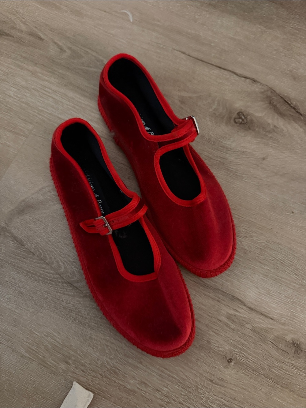 Red Velvet Mary Jane Shoes - Women's Red Mary Janes